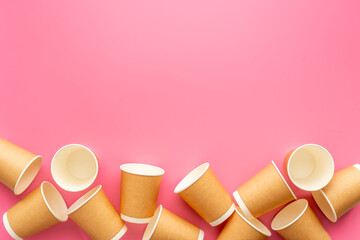 Take away coffee paper cups. Coffee to go background