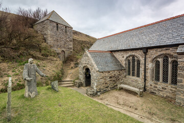 Fototapeta na wymiar Church at church cove Cornwall England uk Celtic 