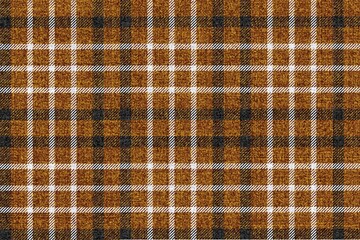 old ragged grungy seamless checkered texture of classic coat tweed brown background white black stripes for gingham, plaid, tablecloths, shirts, tartan, clothes, dresses, bedding, blankets - obrazy, fototapety, plakaty