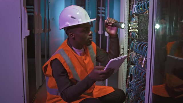 Slowmo tracking shot of black male