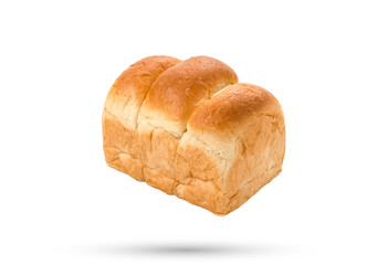 Fresh bread or bun on isolated white background