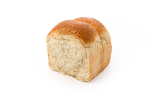 Fresh bread or bun on isolated white background