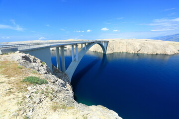 Pag bridge over Adriatic sea, Croatia