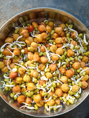 green gram sprouts in a pan