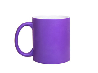 Violet matt cup ceramic isolated on the white background