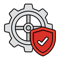 Industrial Insurance coverage Concept, Plant and Factory Vector Color Icon Design, Financial loss Protection Symbol on white background, Risk management Sign,