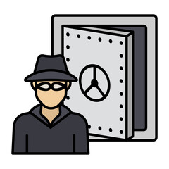 Money Wallet Safety Vector Color Icon Design, Financial loss Protection Symbol on white background, Risk management Sign Stock Illustration, Safe Deposit Lockers insurance Concept 