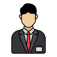 Insurance Agent or Policy Broker Vector Color Icon Design, Financial loss Protection Symbol, Risk management Sign, Claims departments employ Concept,  Sales Person Stock illustration