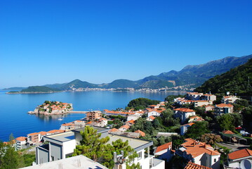 Obraz premium view of sveti stefan in montenegro 