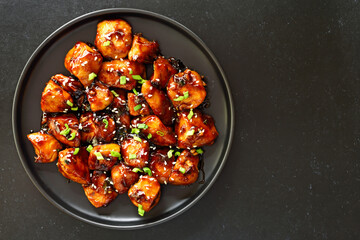 Teriyaki chicken on plate