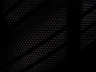 Black metal speaker mesh background, Metallic texture or pattern with small holes
