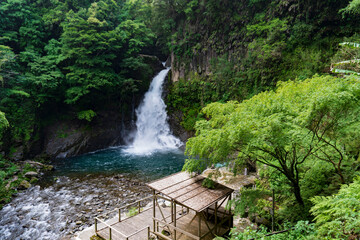 温泉施設がある"大滝（Odaru)"の全景／七つの滝がある”河津七滝（Kawazu Nanadaru）”／静岡県賀茂郡河津町（伊豆半島ジオパーク、富士箱根伊豆国立公園）