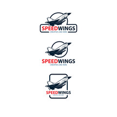 speed wings logo set