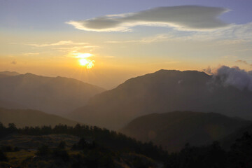 sunrise in the mountains
