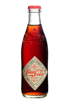 Saint Petersburg, Russia, October 01, 2019 Saint Petersburg, Russia, October 01, 2019 Coca-cola, old, craft, kraeds specially for the 125 years anniversary edition, on a white isolated background
