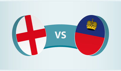 England versus Liechtenstein, team sports competition concept.