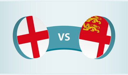 England versus Sark, team sports competition concept.