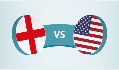 England versus USA, team sports competition concept.