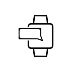 Smart watch notification letters vector line icons