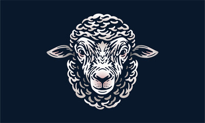 sheep on black background