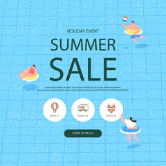 summer shopping event illustration. Banner  © 기원 이