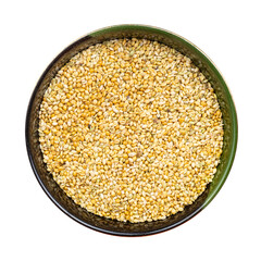 whole-grain foxtail millet seeds in round bowl