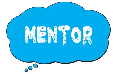 MENTOR text written on a blue thought bubble.