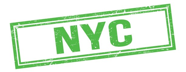 NYC text on green grungy vintage stamp.