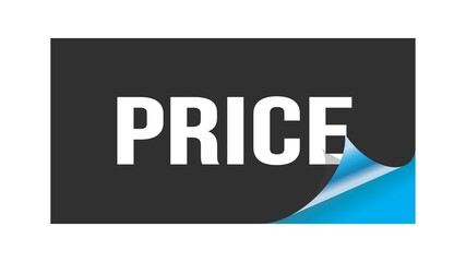 PRICE text written on black blue sticker.