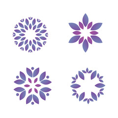 leaf  abstract logo icon vector template.