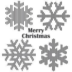 Merry Christmas Card. Line vector art illustration.
