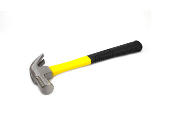 yellow hammer on white background