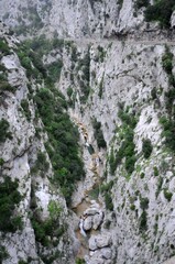 Les gorges de Galamus dans l'Aude en Pyrénées Orientales France