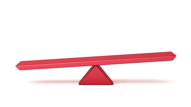 Empty seesaw on white background