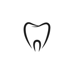 Tooth icon vector illustration, dental care logo.
