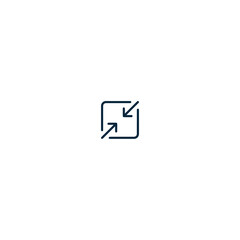 Obraz premium Full screen, minimize screen icon. Minimal outline icon