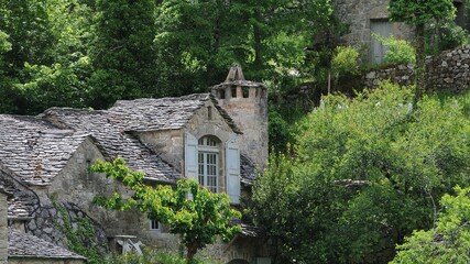 Village de La Sablière dans les gorges du Tarn en Lozère France 