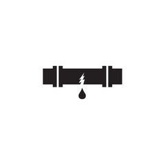 Leakage pipe icon flat vector illustration