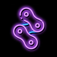 Bike Chain neon light sign vector. Glowing bright icon Chain Sign. transparent symbol illustration