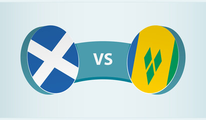 Scotland versus Saint Vincent and the Grenadines, team sports competition concept.