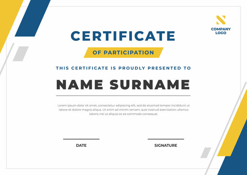Abstract geometric certificate template flat design, appreciation for business and education.