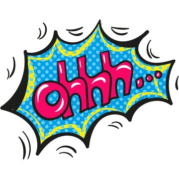 Ohhh speech bubble comic text cartoon vector