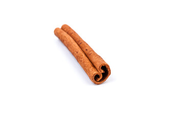 Fragrant cinnamon sticks isolated on white background