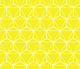 Fototapeta premium Abstract geometric pattern. A seamless vector background. White and yellow ornament. Graphic modern pattern. Simple lattice graphic design