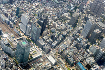 新宿駅南口上空から初台方向を空撮
