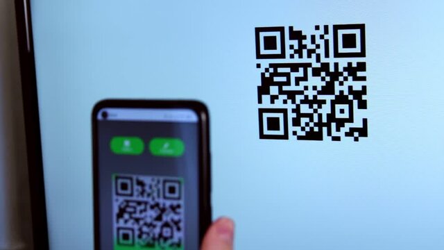 Using Smartphone Scanning QR Code for bill payment option. Qr code payment, E wallet , cashless technology concept.