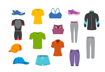 sport fitness clothing graphics set