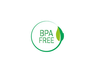Bpa free, label, eco icon. Vector illustration. flat design.
