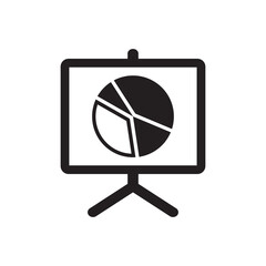 Presentation Board Icon, Pie Chart Sign Symbol