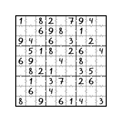 Simple greater than sudoku game vector illustration. Educational logic game with numbers and math symbols - greater than and less than. Complete sudoku puzzle by the symbols and sudoku rules